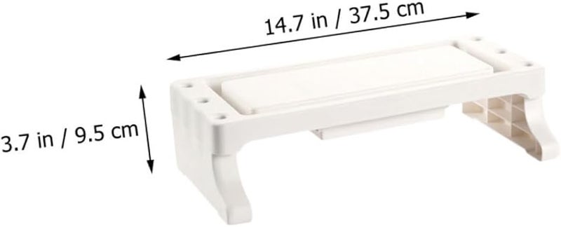 White Monitor Riser Stand Multifunctional Elevated Shelf Storage Desk for Home Office - Image 2